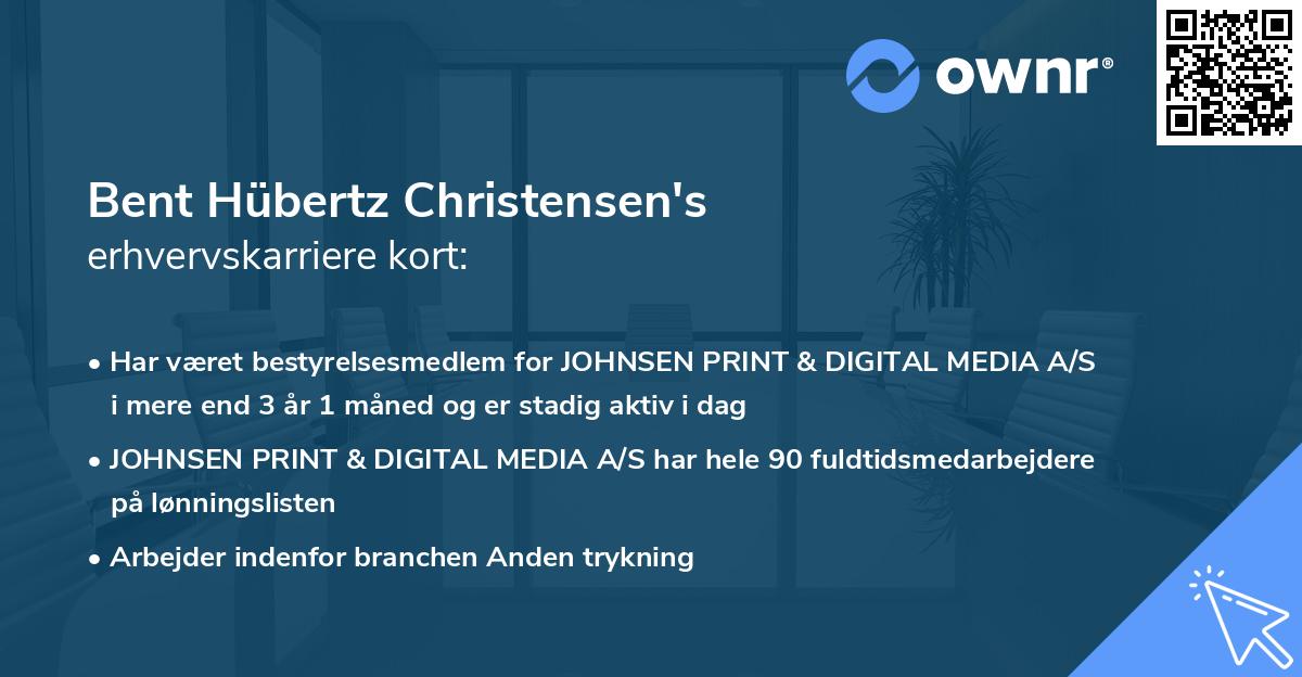 Bent Hübertz Christensen's erhvervskarriere kort