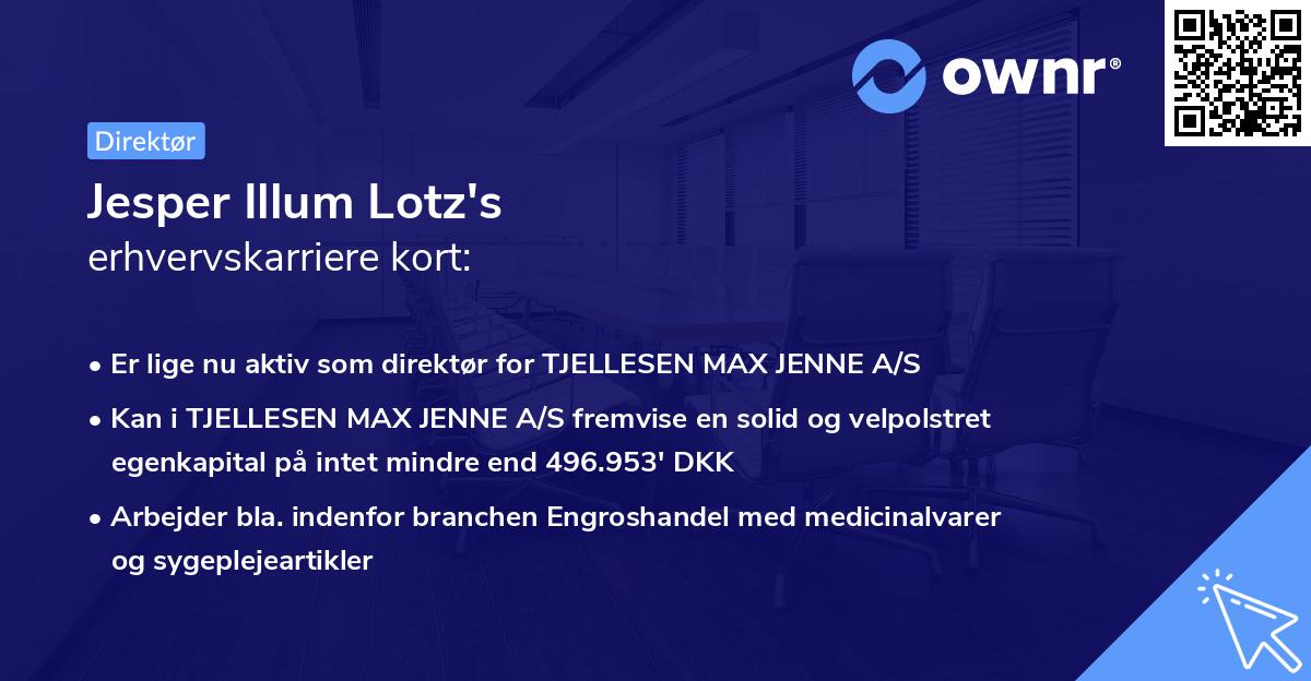 Jesper Illum Lotz's erhvervskarriere kort