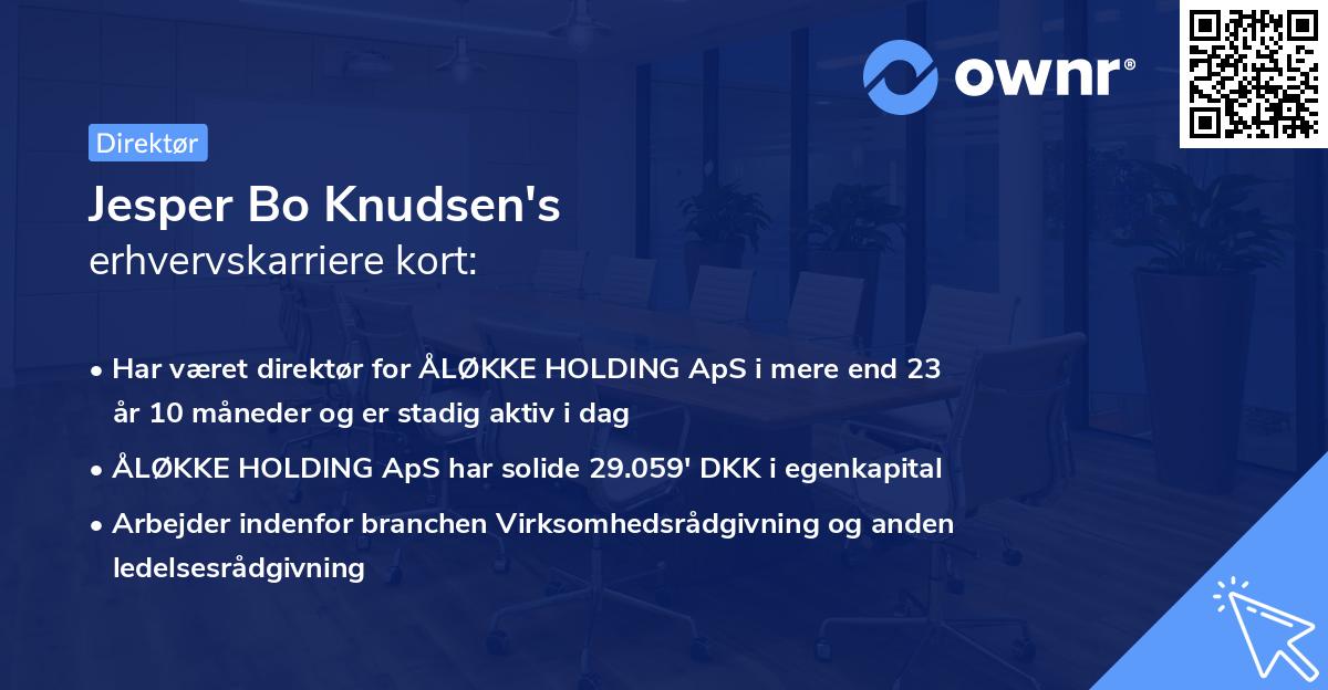 Jesper Bo Knudsen's erhvervskarriere kort