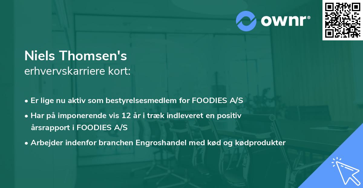 Niels Thomsen's erhvervskarriere kort