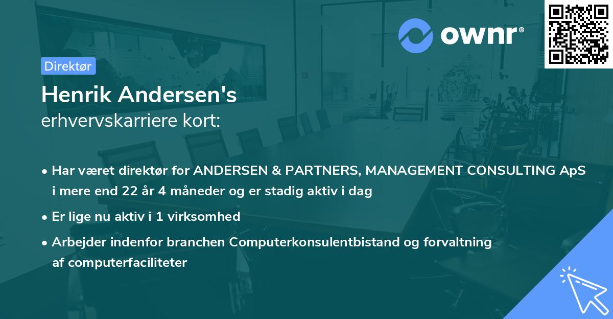 Henrik Andersen's erhvervskarriere kort