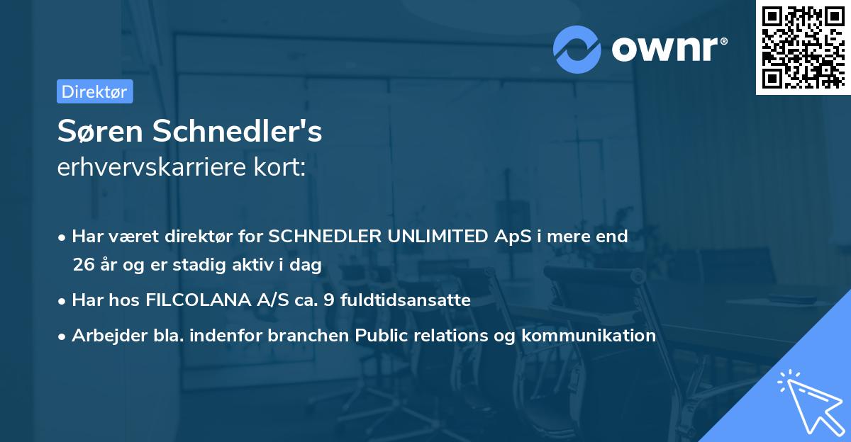 Søren Schnedler's erhvervskarriere kort