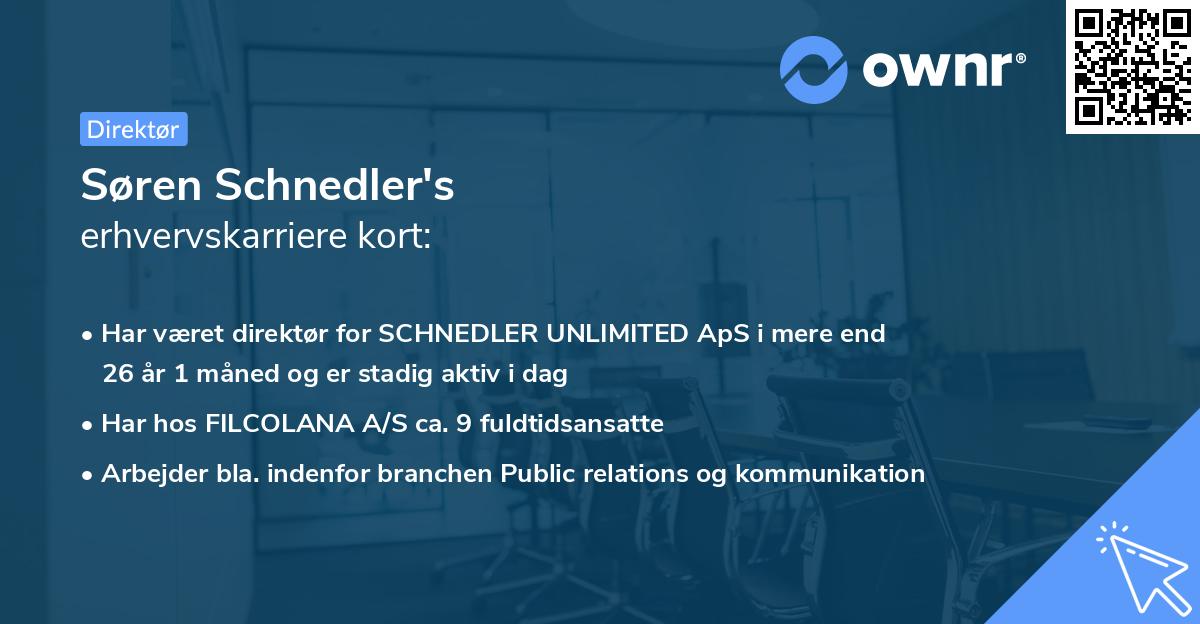 Søren Schnedler's erhvervskarriere kort