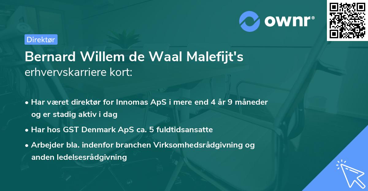 Bernard Willem de Waal Malefijt's erhvervskarriere kort