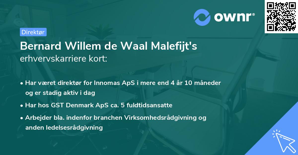Bernard Willem de Waal Malefijt's erhvervskarriere kort