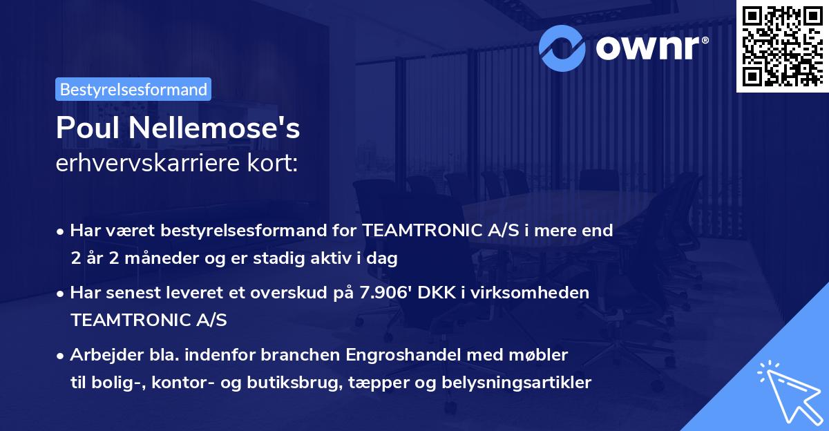 Poul Nellemose's erhvervskarriere kort