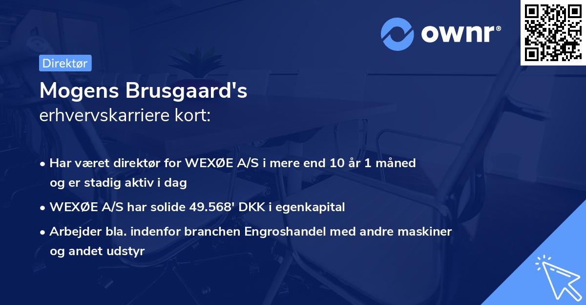 Mogens Brusgaard's erhvervskarriere kort