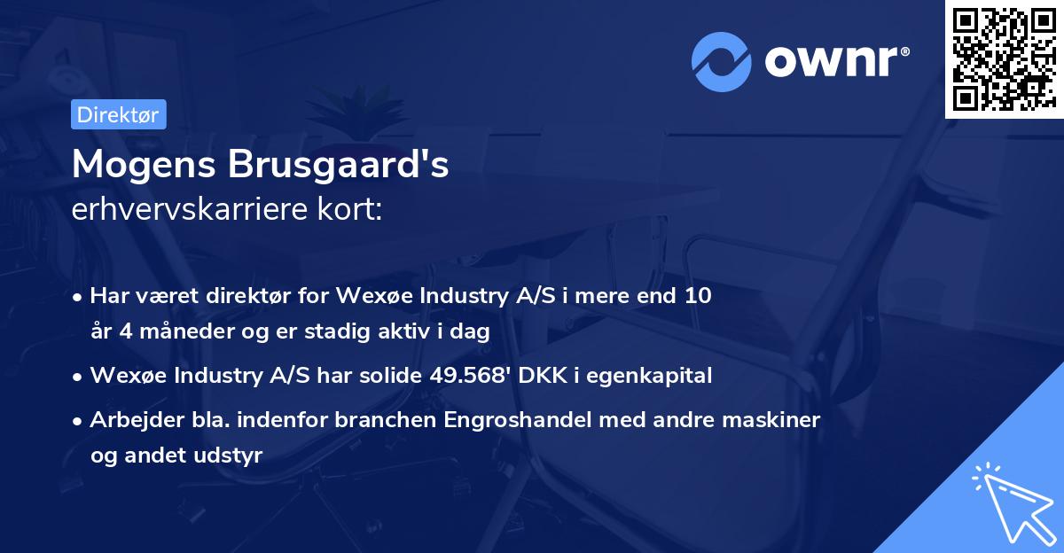 Mogens Brusgaard's erhvervskarriere kort