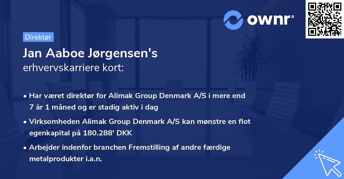 Jan Aaboe Jørgensen's erhvervskarriere kort