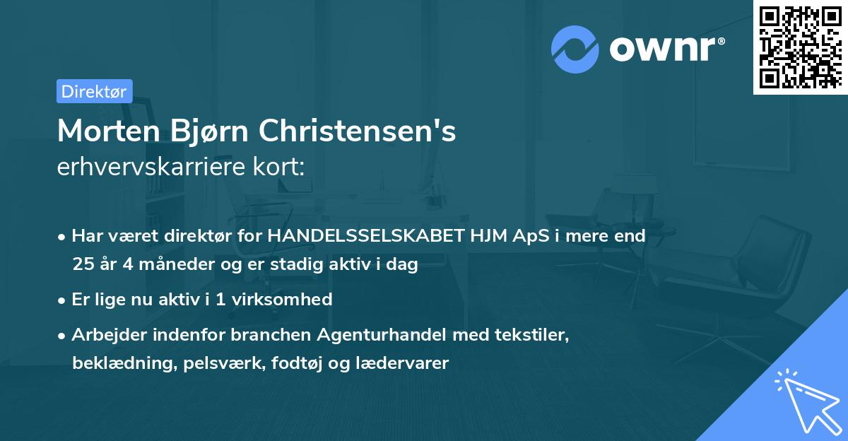 Morten Bjørn Christensen's erhvervskarriere kort