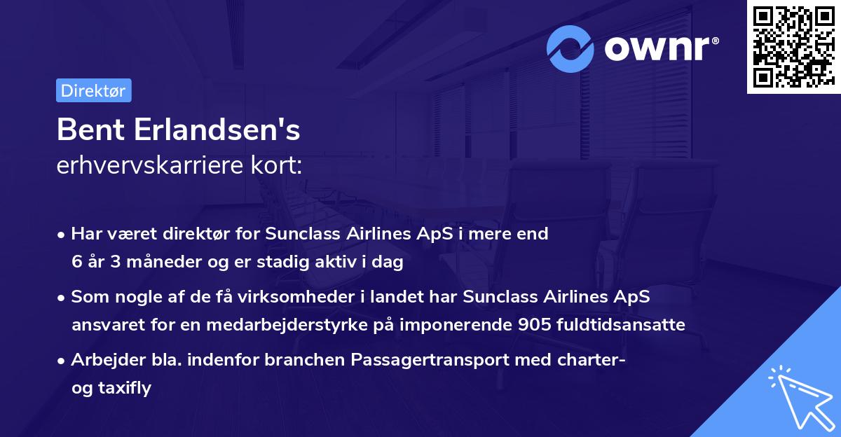 Bent Erlandsen's erhvervskarriere kort