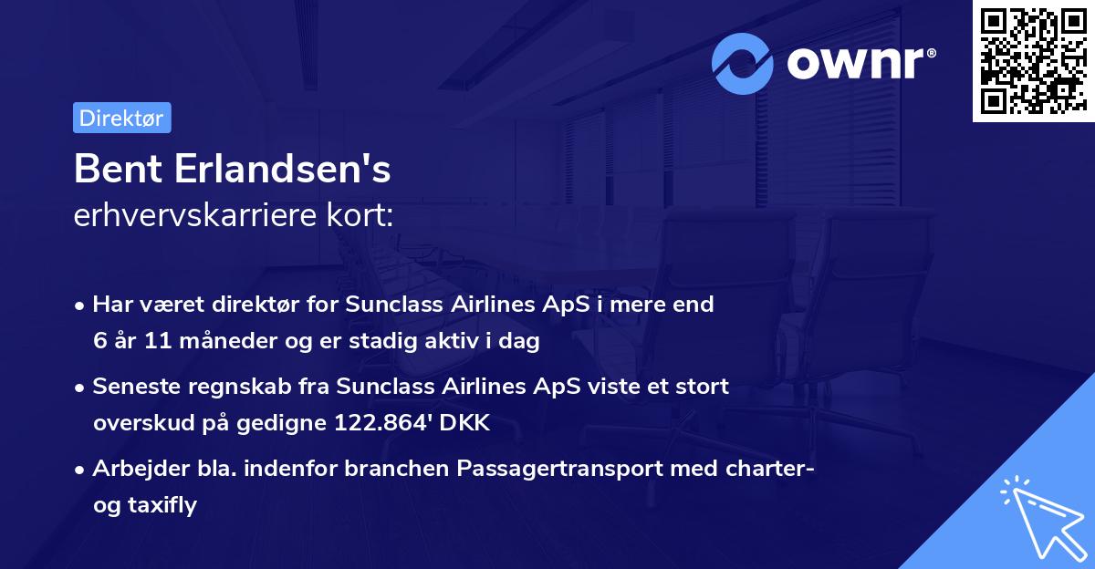 Bent Erlandsen's erhvervskarriere kort
