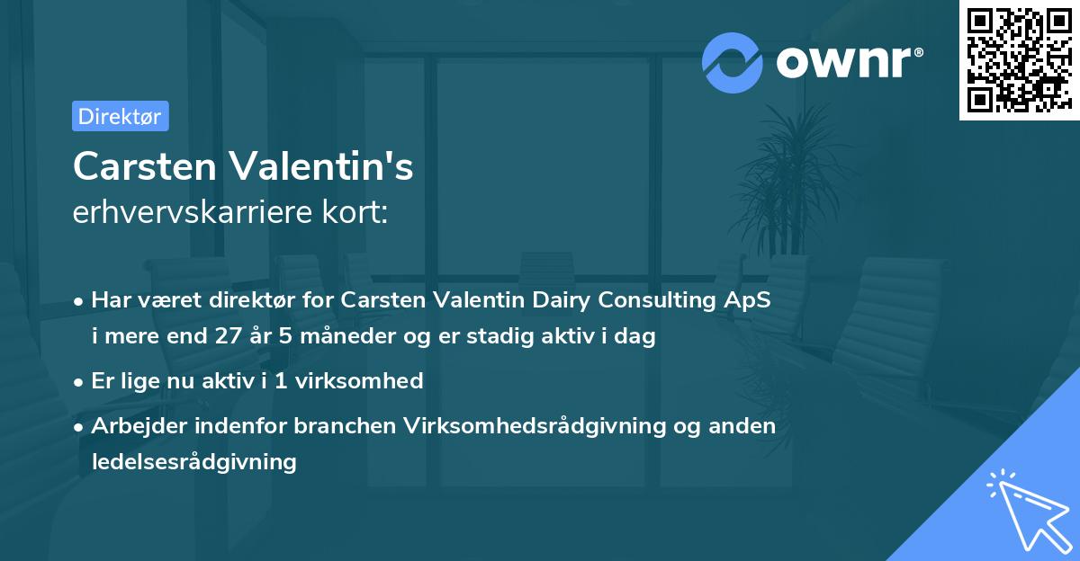 Carsten Valentin's erhvervskarriere kort