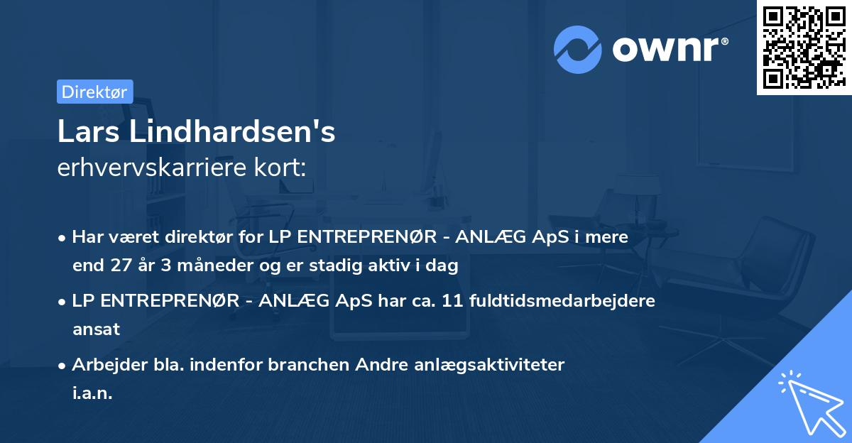 Lars Lindhardsen's erhvervskarriere kort