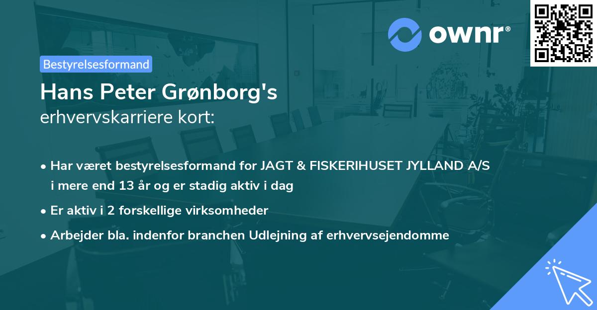 Hans Peter Grønborg's erhvervskarriere kort