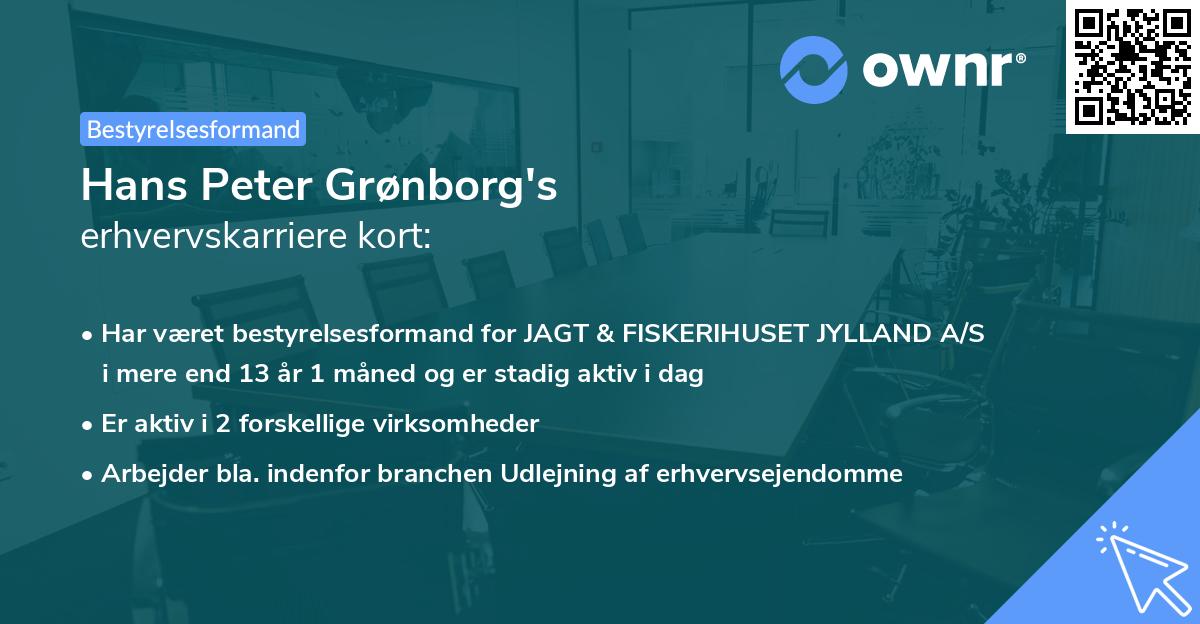 Hans Peter Grønborg's erhvervskarriere kort