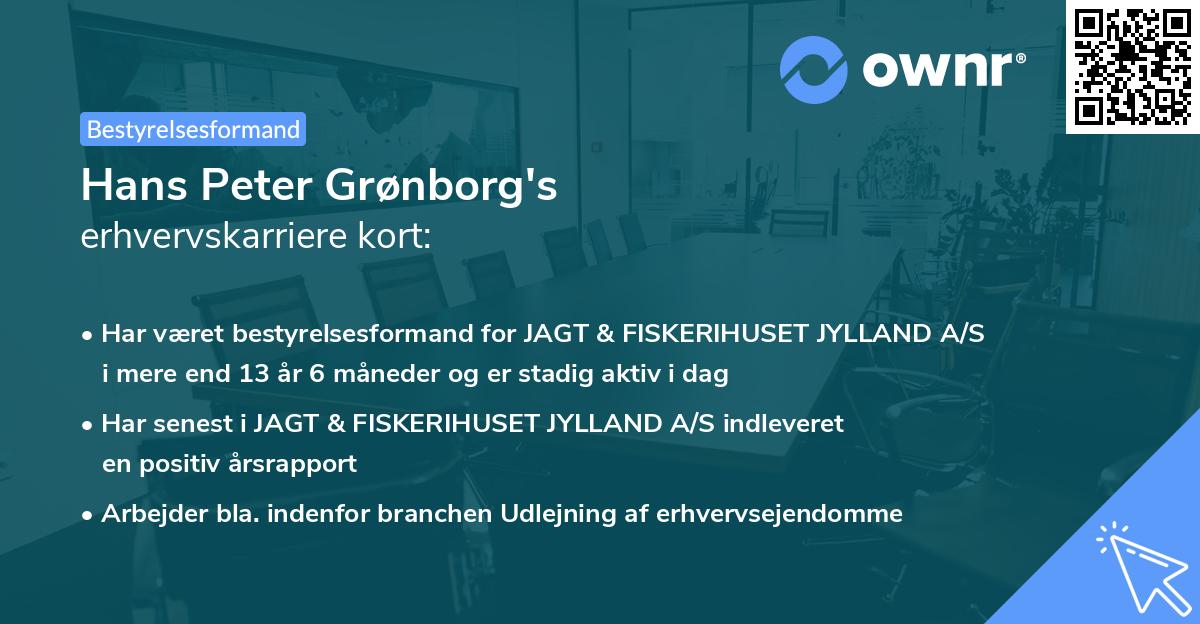 Hans Peter Grønborg's erhvervskarriere kort