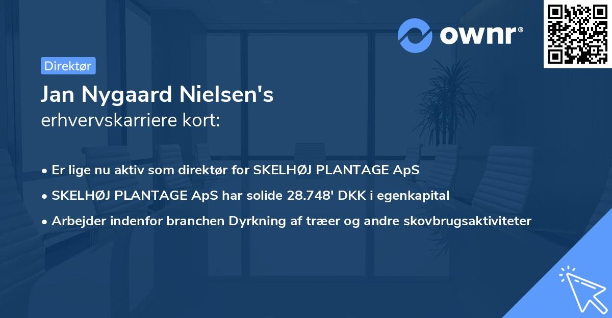 Jan Nygaard Nielsen's erhvervskarriere kort