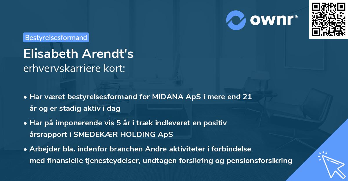 Elisabeth Arendt's erhvervskarriere kort