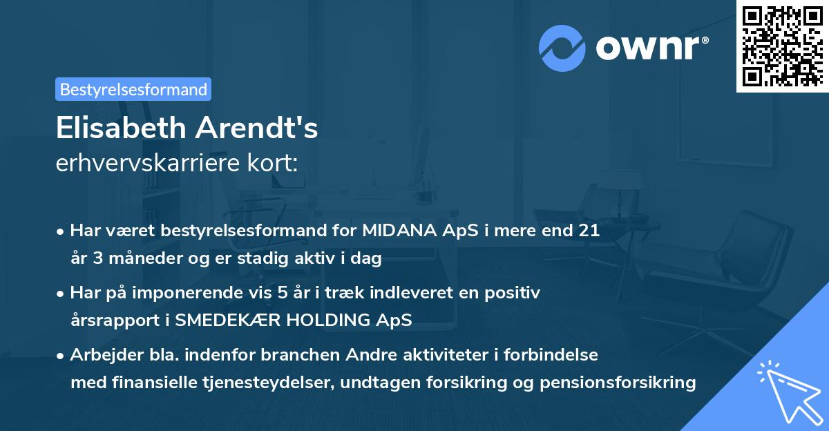 Elisabeth Arendt's erhvervskarriere kort
