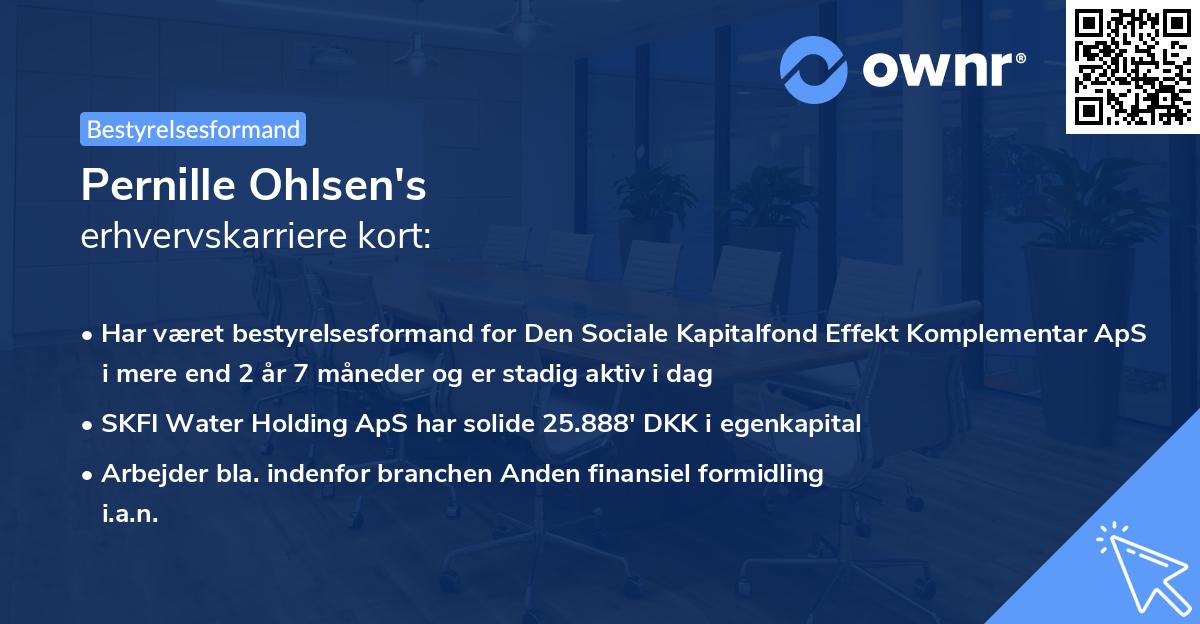Pernille Ohlsen's erhvervskarriere kort