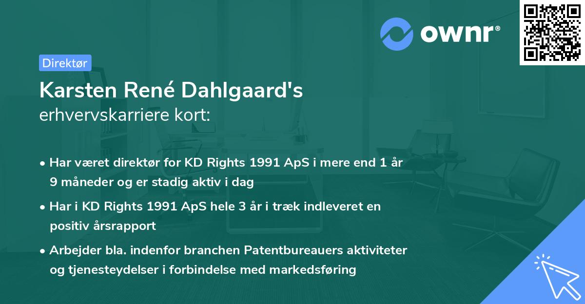 Karsten René Dahlgaard's erhvervskarriere kort