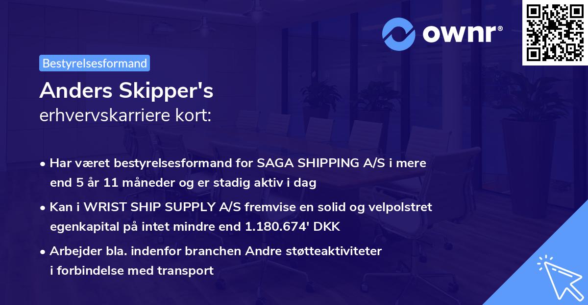 Anders Skipper's erhvervskarriere kort
