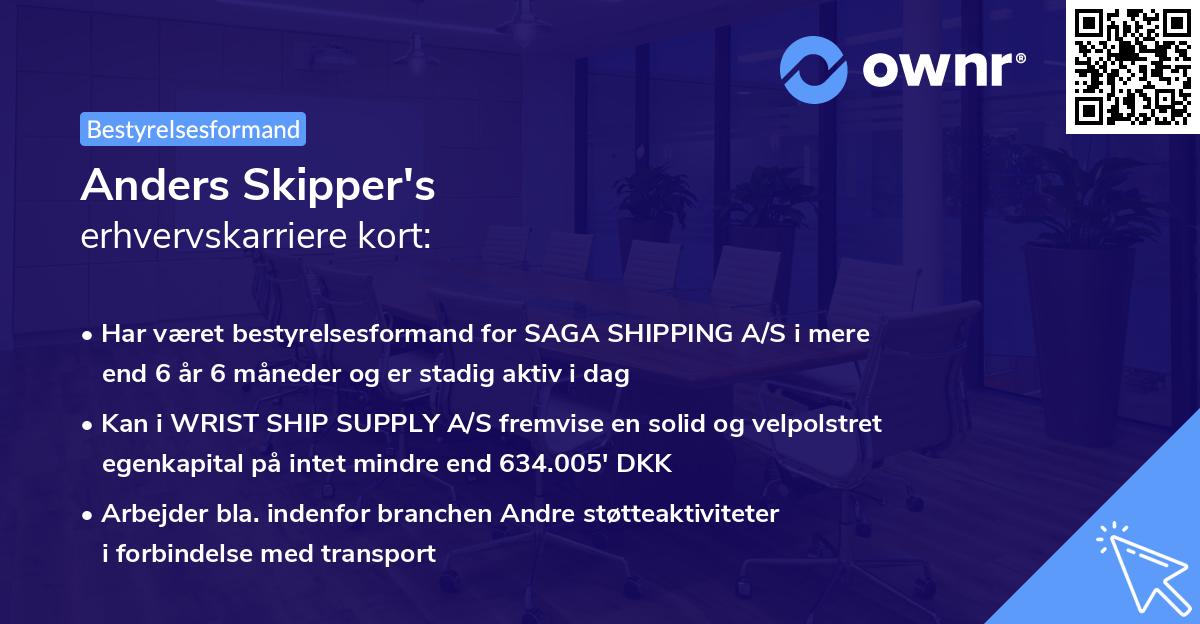 Anders Skipper's erhvervskarriere kort