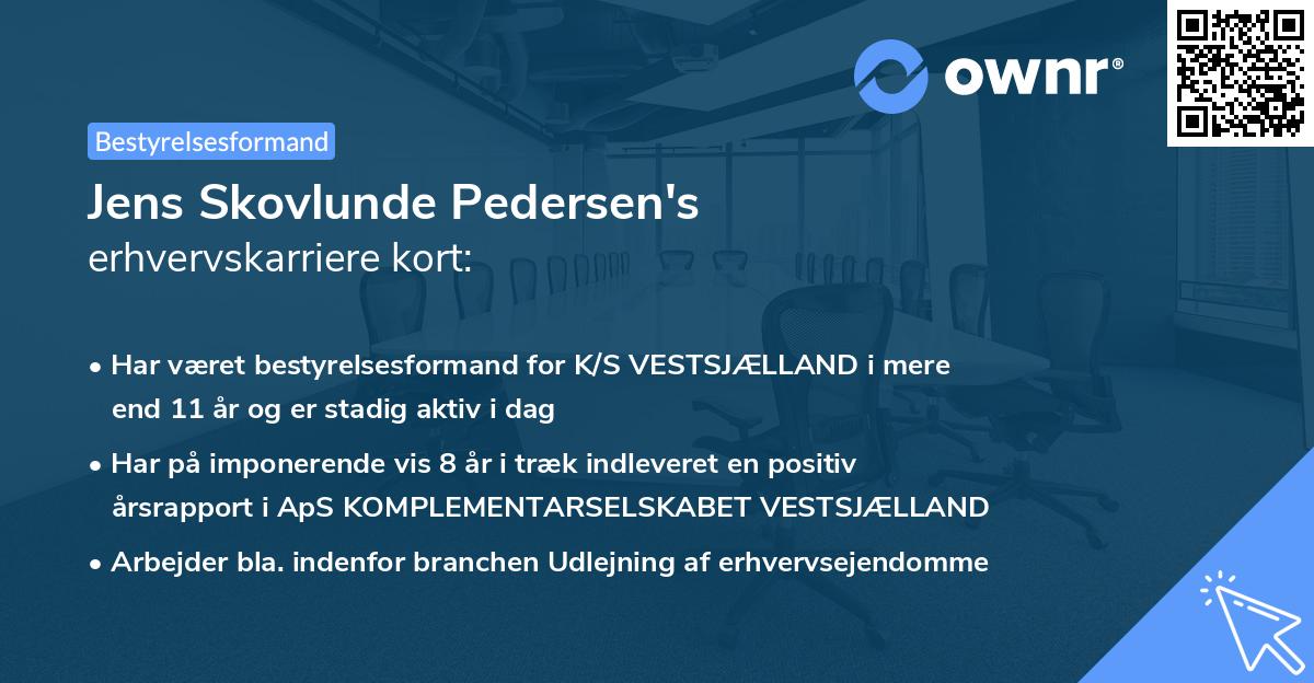Jens Skovlunde Pedersen's erhvervskarriere kort