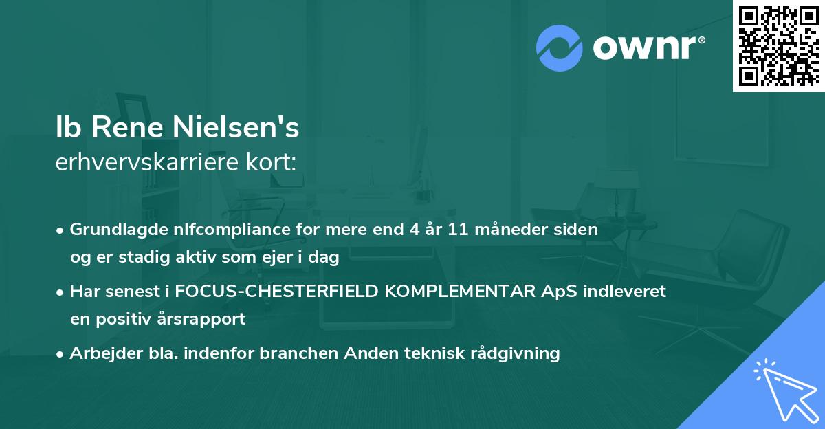 Ib Rene Nielsen's erhvervskarriere kort