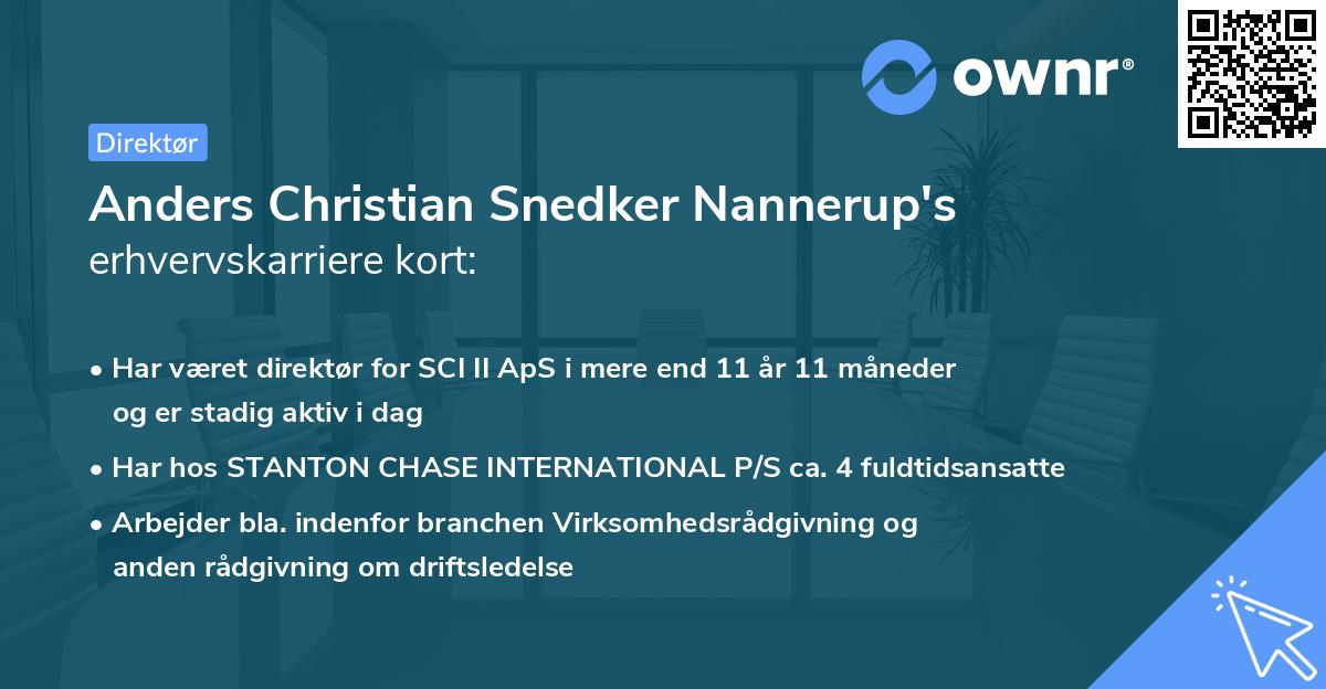 Anders Christian Snedker Nannerup's erhvervskarriere kort