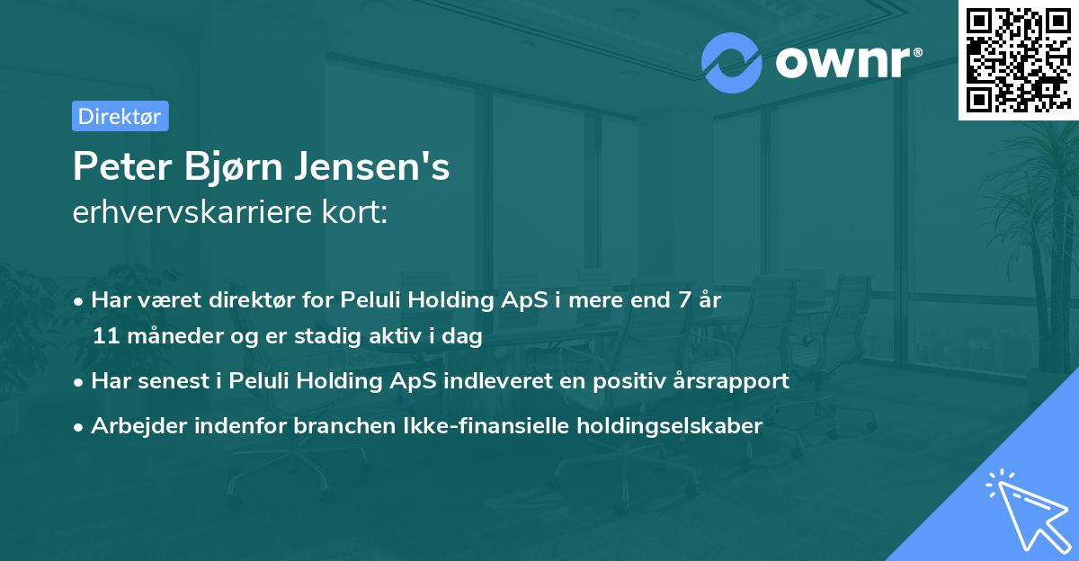 Peter Bjørn Jensen's erhvervskarriere kort