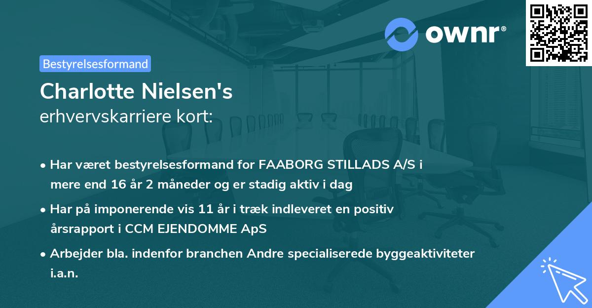 Charlotte Nielsen's erhvervskarriere kort