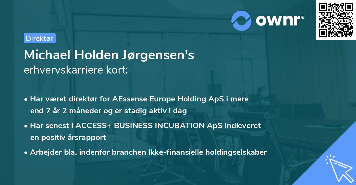 Michael Holden Jørgensen's erhvervskarriere kort