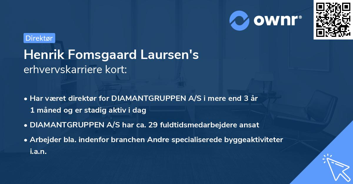 Henrik Fomsgaard Laursen's erhvervskarriere kort
