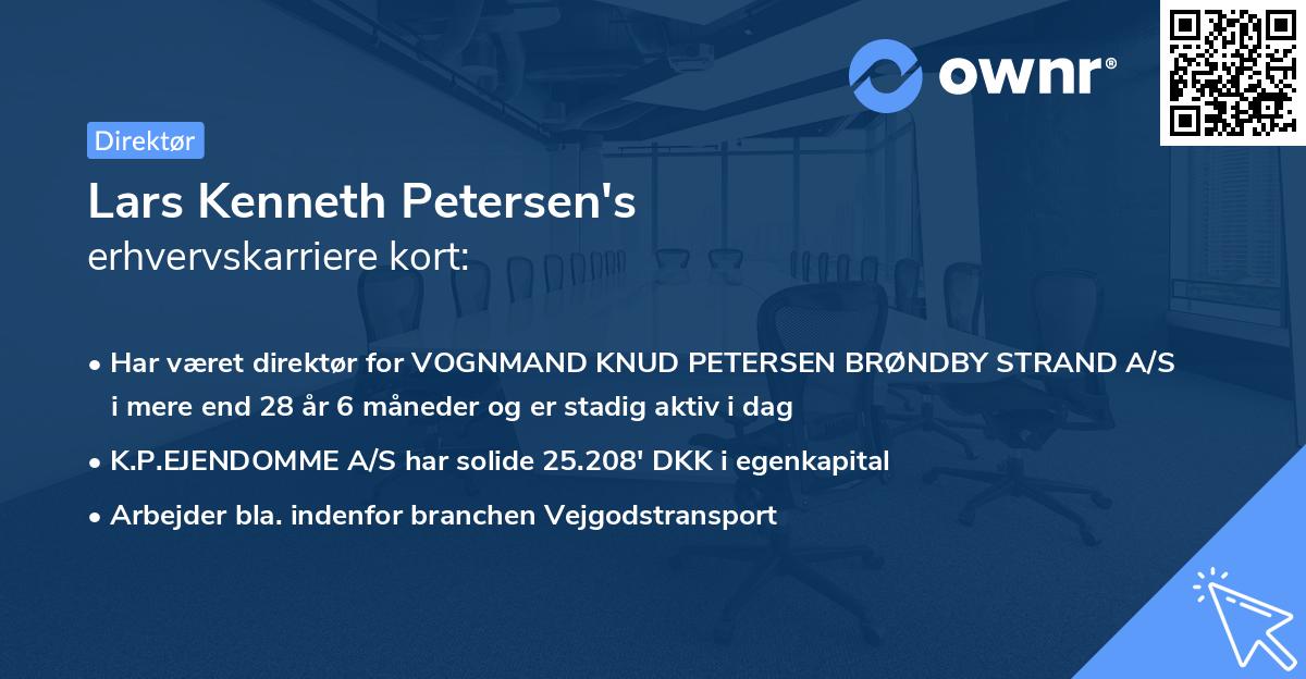 Lars Kenneth Petersen's erhvervskarriere kort