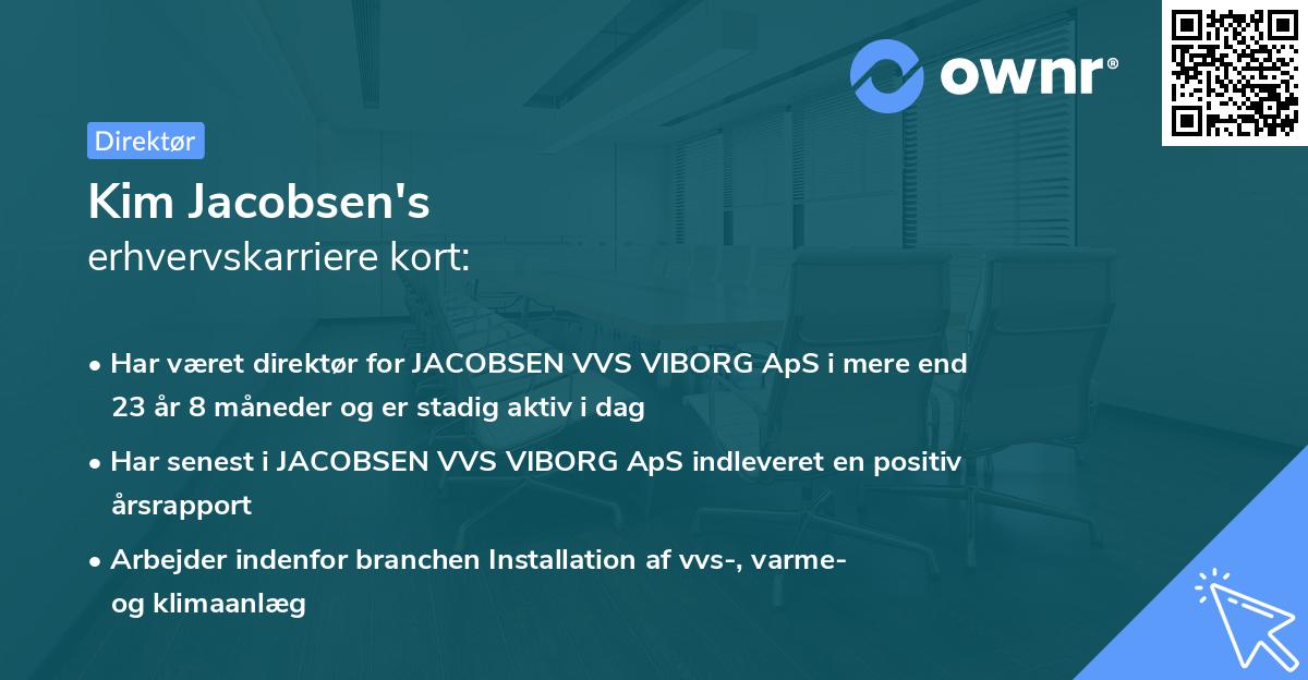Kim Jacobsen's erhvervskarriere kort