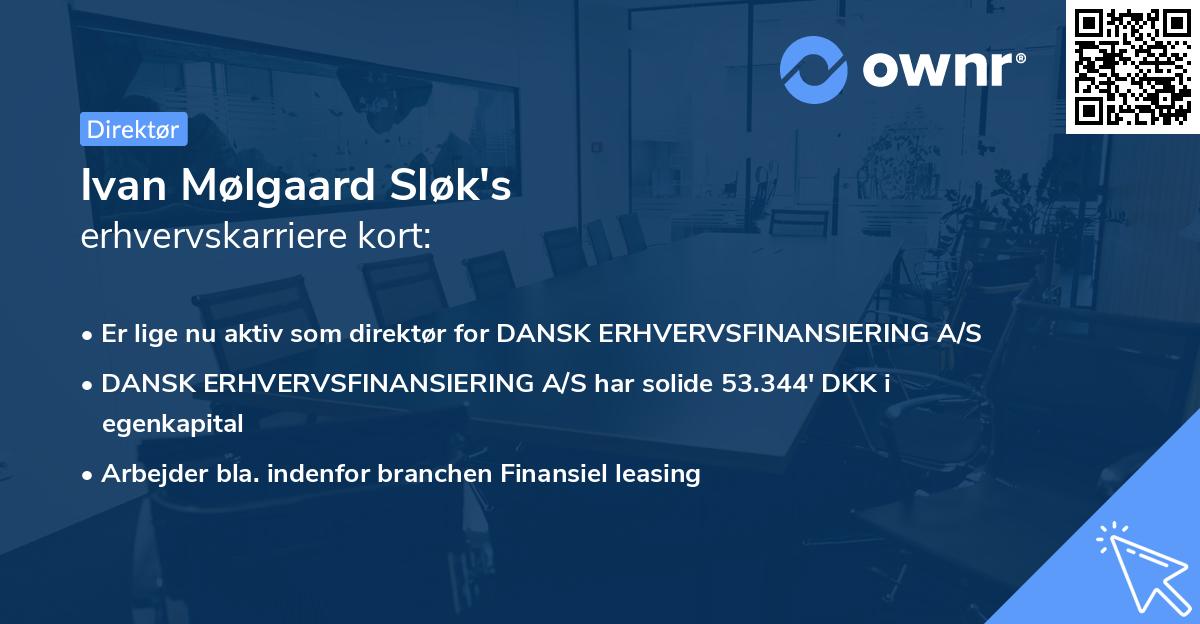 Ivan Mølgaard Sløk's erhvervskarriere kort