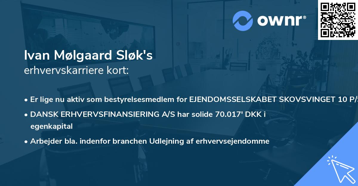 Ivan Mølgaard Sløk's erhvervskarriere kort