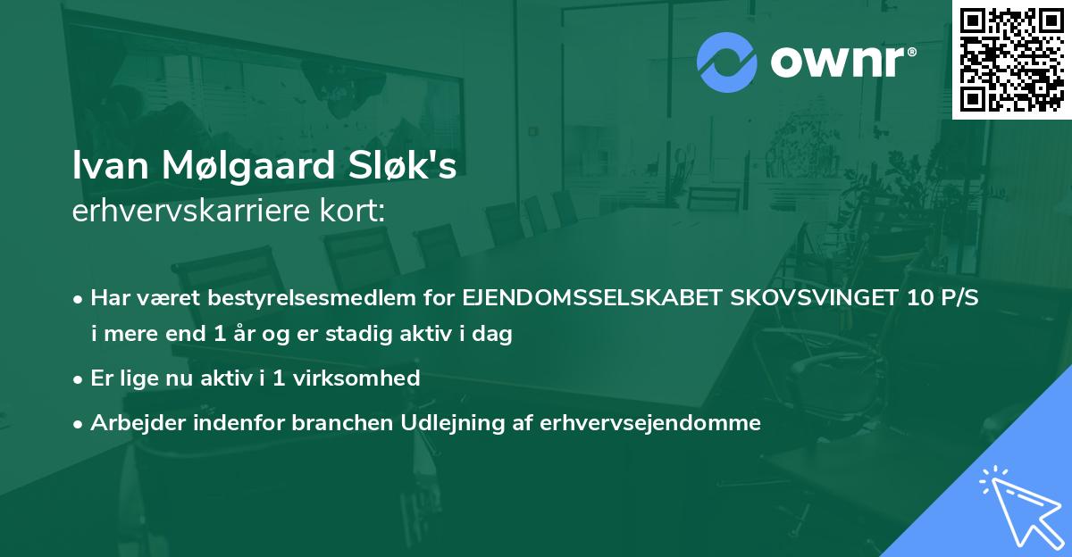 Ivan Mølgaard Sløk's erhvervskarriere kort