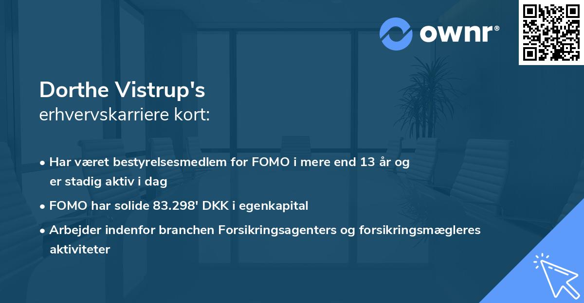 Dorthe Vistrup's erhvervskarriere kort