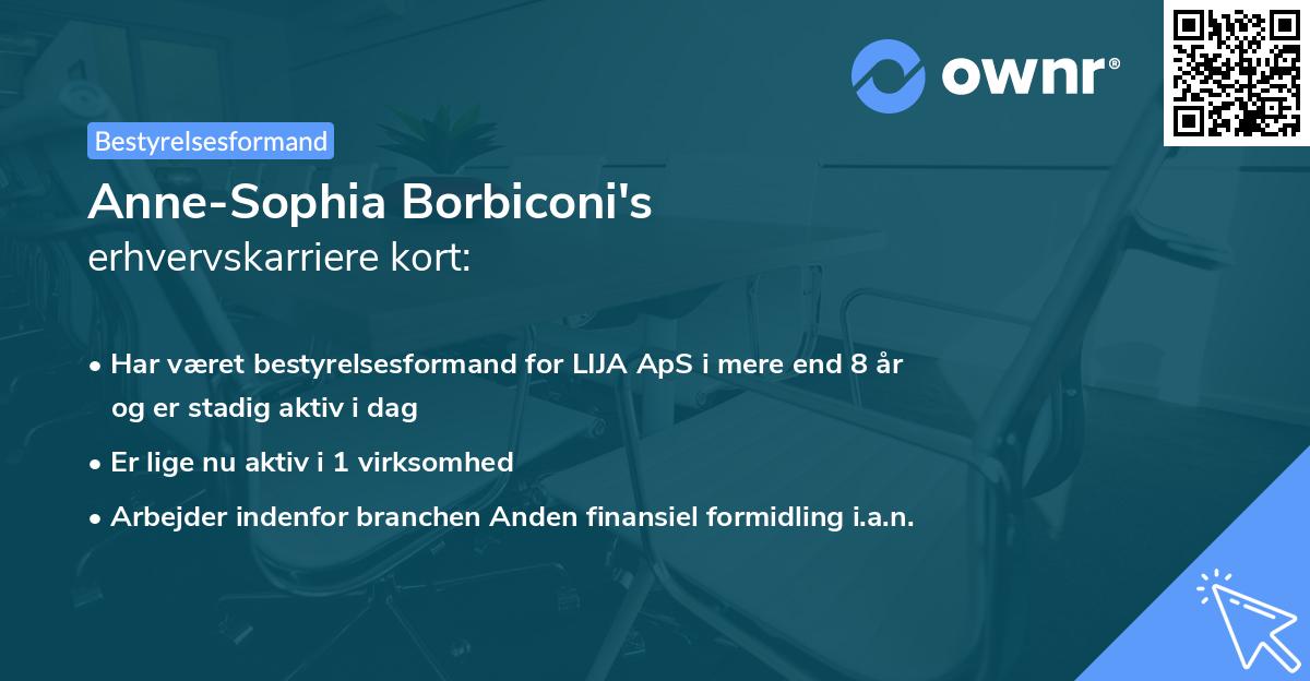 Anne-Sophia Borbiconi's erhvervskarriere kort