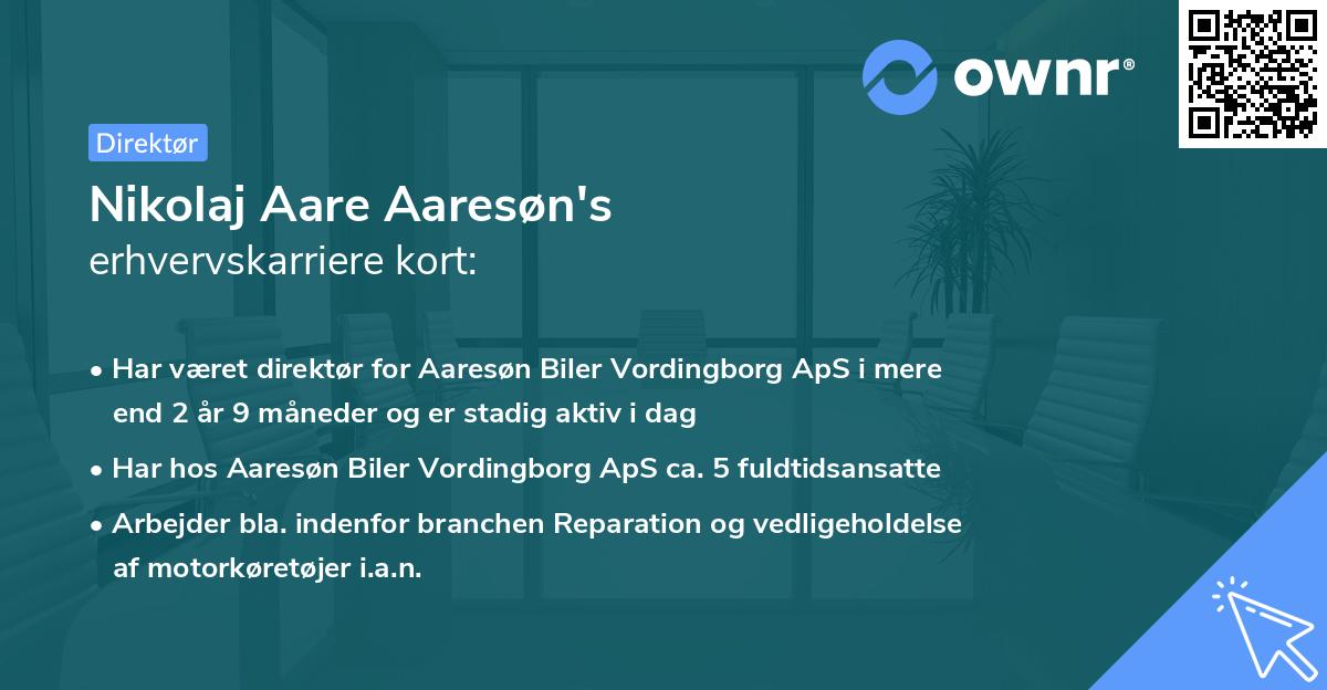Nikolaj Aare Aaresøn's erhvervskarriere kort