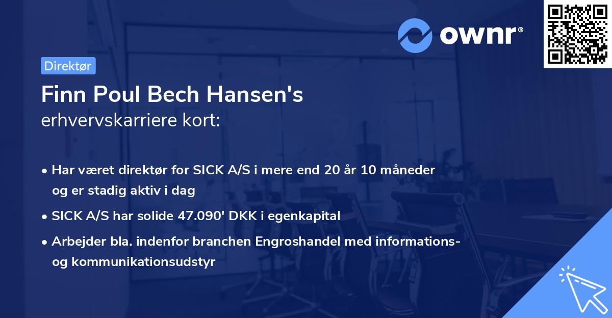 Finn Poul Bech Hansen's erhvervskarriere kort