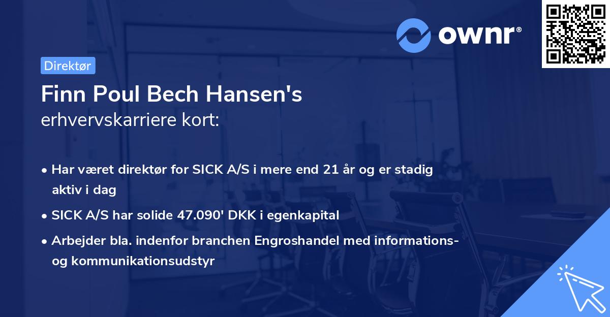 Finn Poul Bech Hansen's erhvervskarriere kort