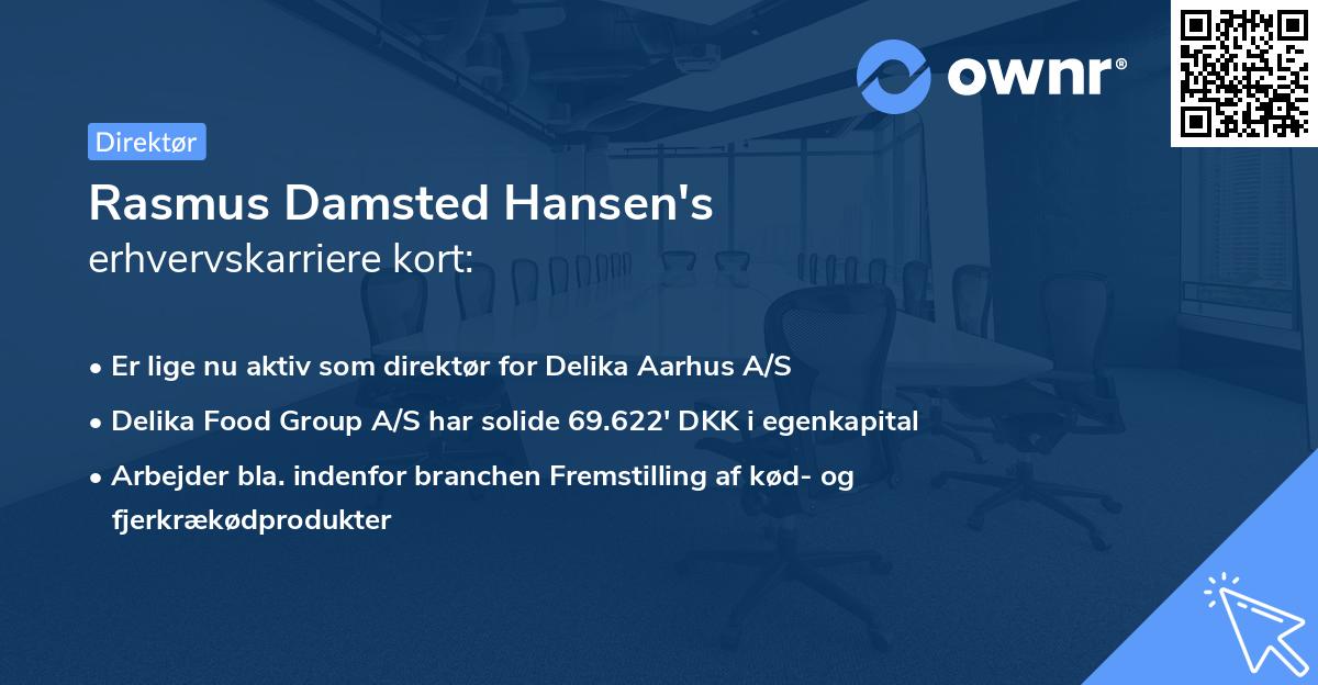 Rasmus Damsted Hansen's erhvervskarriere kort