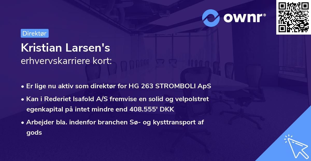 Kristian Larsen's erhvervskarriere kort