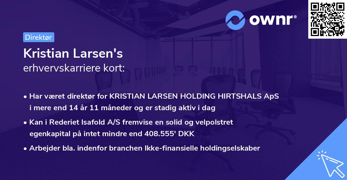 Kristian Larsen's erhvervskarriere kort
