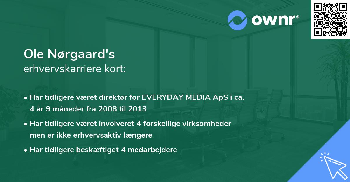 Ole Nørgaard's erhvervskarriere kort