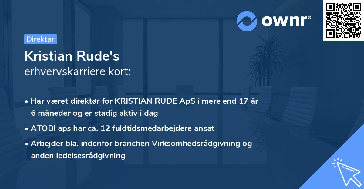 Kristian Rude's erhvervskarriere kort